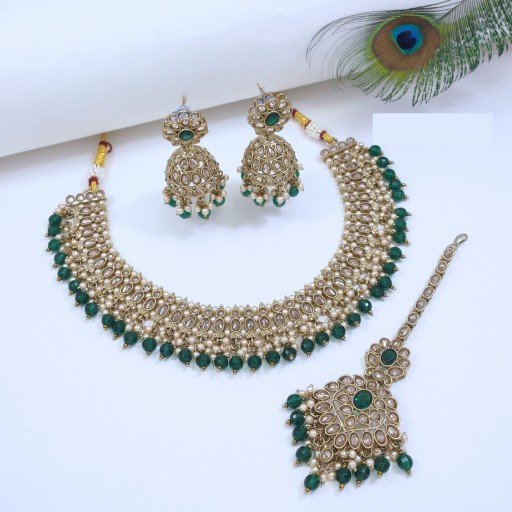 Charming Designer Handmade Polki Necklace Set