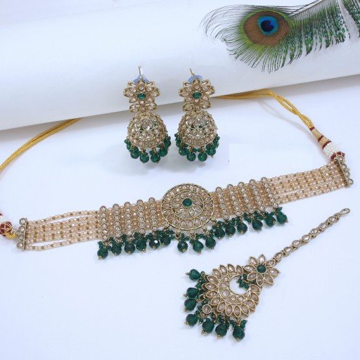Fashionable Designer Handmade Polki Necklace Set