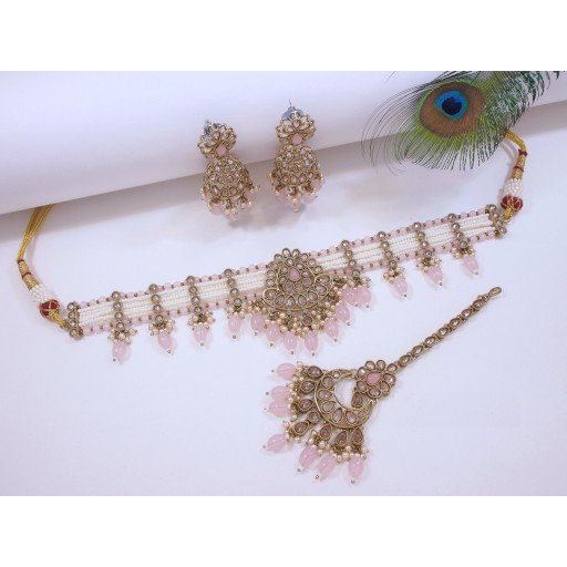 Pretty Designer Handmade Polki Necklace Set