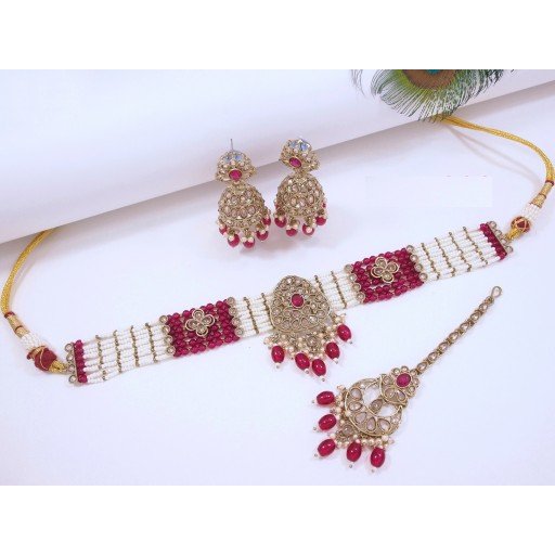 Prettyish Designer Handmade Polki Necklace Set