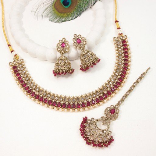Desirable Designer Handmade Polki Necklace Set