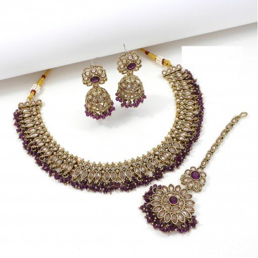 Prepossessing Designer Handmade Polki Necklace Set