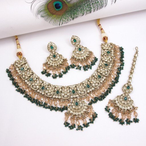 Trendy Polki Necklace Set