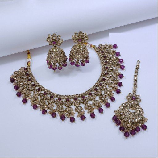 Attractive Polki Necklace Set
