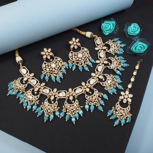 Fashionable Real Kundan Necklace Set