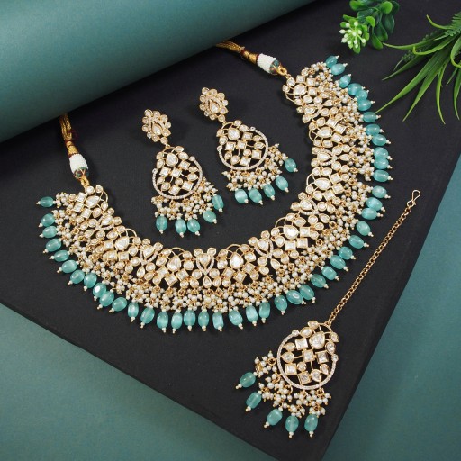 Prepossessing Real Kundan Necklace Set