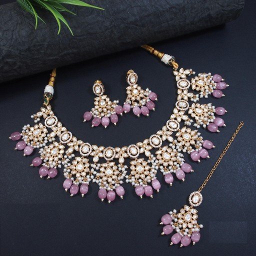 Stylish Real Kundan Necklace Set