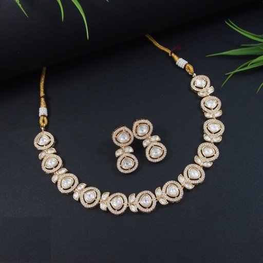 Stylish Real Kundan Necklace Set
