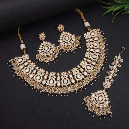 Trendy Real Kundan Necklace Set